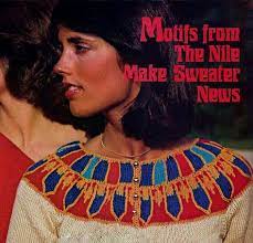 A person working in slip stitch crochet can follow a knitted pattern with knits, purls, and cables, and get a similar result. Knitted Egyptian Yoke Top Digital Download Vintage Knitting Etsy Vintage Knitting Patterns Knitting Knitting Patterns