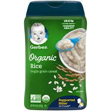 Gerber Organic Single Grain Rice Baby Cereal 8oz In 2020 Baby Cereal Organic Rice Cereal Baby Snacks