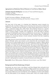 Pdf Appropriation Of Hindustani Musical Elements In Vocal Parts Of Malay Ghazal