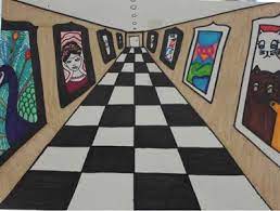 One Point Perspective Art Gallery Perspective Art Elementary Art Art Lessons