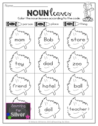 Color The Nouns Person Place Thing Fall First Grade Literacy No Prep Packet With Fun And Engaging Acti First Grade Worksheets Nouns First Grade Fall Math