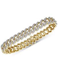Shop our tennis bracelet collection. Macy S Men S Diamond Cuban Link Bracelet 1 Ct T W In 14k Gold Plated Sterling Silver Reviews Bracelets Jewelry Watches Macy S
