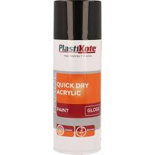 Second hair spray leaves a film on the idunno abt acrylic paint. Plastikote Quick Dry Acrylic Spray Paint 400ml Black Gloss