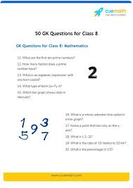 25 common general knowledge questions and answers in englishuseful trivia online at home is quite unique and full of fun and surprise. 50 Gk Questions For Class 8