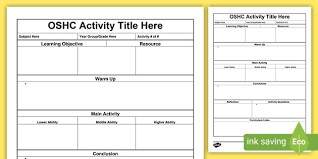 Care plan templates can also help medical instructors in teaching documentation practices to medical students and interns. Oshc Activity Plan Template