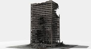 3d Destroyed Ruined Building Skyscrapers Model Skyscraper Model Skyscraper Building
