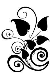 رسم ورد ابيض واسود