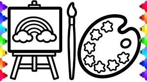 Learn how to color this printable glitter makeup coloring pageglitter art coloring pages for kids, rainbow art for kids, colouring book, coloring pages, down. Rainbow Glitter Paint Set Coloring And Drawing Art Set Coloring Page Youtube
