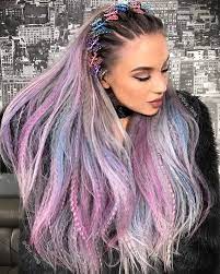 Combining 1980s Crimp Texture With 1990s Butterfly Clips And Incredibly Fun Color Hair Styles Dyed Hair Crimped Hair