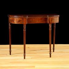 Antique American Sheraton D Form Game Table In Mahogany With Reeded Legs C 1815 Bonnin Ashl Antique Game Table Antique Furniture Vintage Antique Console Table