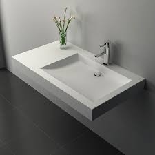 Lavabo Suspendu 81 X 45 5 Cm Droite Ou Gauche Matiere Composite Mineral