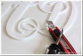 How To Make A Cutout Monogram For A Wall Or Wreath Styrofoam Crafts Foam Board Crafts Foam Crafts