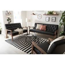 Furniture └ home, furniture & diy all categories antiques art baby books, comics & magazines business, office & industrial cameras & photography cars, motorcycles & vehicles clothes, shoes & accessories vesuvio corner sofa with sleep function bed box led couch set faux leather. Shop Now For The Baxton Studio Sorrento Faux Leather 3 Piece Sofa Set In Black Accuweather Shop