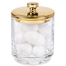Maybe you would like to learn more about one of these? Makeup Sponges Bath Salts Balls Makeup Mdesign Glass Bathroom Vanity Storage Organizer Apothecary Canister Jar Holder For Cotton Swabs Rounds Hair Ties Clear Gold Storage Organization Bathroom Storage Organization Sek Pro De
