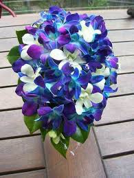 Blue Orchids Flower Arrangment Orchid Bouquet Wedding Blue Orchid Bouquet Purple Wedding Flowers