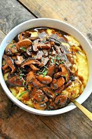 Vegan Creamy Polenta And Red Wine Mushrooms Rabbit And Wolves Recipe Vegan Dinners Vegetarian Vegan Recipes Vegan Recipes