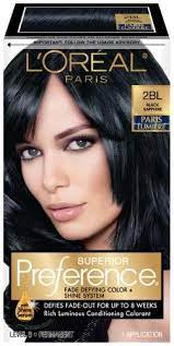 L Oreal Paris Superior Preference Fade Defying Color Shine System 2bl Black Sapphire 1 Kit Loreal Paris Loreal Black Hair Dye
