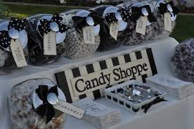 Black And White Candy Black And White Candy Table From Murphey S Wedding 50th Birthday Party 50th Birthday Party Favors Candy Buffet Birthday Party