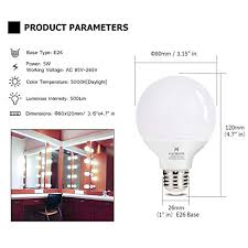 Choose from thousands of led light bulbs and complete fixtures for any need. Hansang G25 Led Globe Light Bulbs 60w Equivalent 5000k Daylight White Eye Friendly Decorative Vanity Round Light Bulbs E26 Base Perfect For Vanity Makeup Mirror Droplight Floor Lamp Non Dimmable 4pack Pricepulse