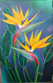 Acrylic Bird Of Paradise Painting Pin By Chris Solomon On Oleos Acrylic Painting Flowers Flower Painting Floral Painting