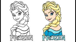 Singkat cerita dalam sebuah kerajaan fantasi yang dingin anna mencari saudara perempuannya elsa sang ratu salju. Cara Menggambar Dan Mewarnai Frozen Gambar Elsa Frozen Untuk Anak Youtube