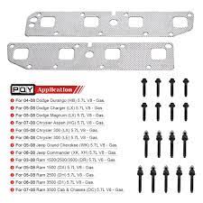 Buy Exhaust Manifold Gasket L R Bolts Studs For 03 08 Ram Dodge Chrysler Jeep 5 7l V8 Gas 53013944aa At Affordable Prices Free Shipping Real Reviews With Photos Joom