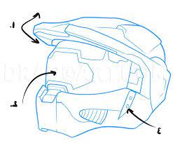 How To Draw A Halo Helmet By Dawn Dragoartcom Helmet Drawing Guided Drawing Halo