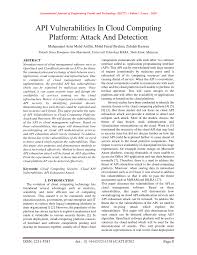 F&n creameries (m) sdn bhd. Pdf Api Vulnerabilities In Cloud Computing Platform Attack And Detection