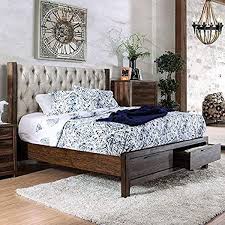 Rustic aspen log bedroom set includes bed dresser nightstand. Amazon Com Hutchinson Transitional Style Rustic Natural Tone Finish King Size 6 Piece Bedroom Set Furniture Decor