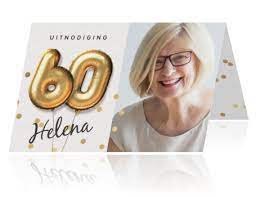 Feestelijke Uitnodiging 60 Jaar Met Foto Uitnodiging Foto Verjaardag Vrouw
