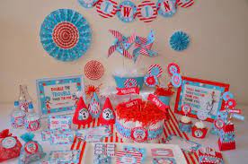 Personalized Deluxe Pdf Printable Twins Baby Shower Party Package New Baby Products Seuss Baby Shower Twins Baby Shower