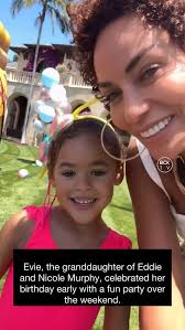 Evie, the granddaughter of Eddie and Nicole Murphy, celebrated her birthday  early with a fun party over the weekend. @nikimurphy #eddiemurphy  #nicolemurphy