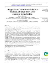 1.079 свиђања · 6 особа прича о овоме · 29 су били овде. Pdf Insights And Future Forward For Fashion And Textile Value Chain In Uzbekistan