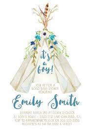 Boho Boy Baby Shower Invitation Teepee Pow Wow Feather Printable Invitation 6 Boho Baby Shower Invitations Baby Shower Souvenirs Baby Shower Souvenirs Boy