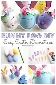 I love the different perspective of the bunny on an angle and looking up at the colorful easter eggs. Flower Bunny Egg Diy Red Ted Art Make Crafting With Kids Easy Fun