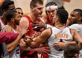 When Nikola Jokic and Devin Booker nearly came to blows during the 2021 NBA  playoffs