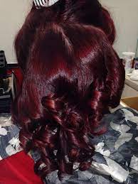 Deep Plum And Red Dyed Natural Hair Wine Hair Pressed Natural Hair