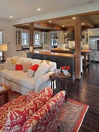 Nice Open Kitchen And Family Room Craftsman Living Rooms Living Room And Kitchen Design Contemporary Living Room Design