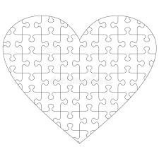 heart shaped jigsaw puzzle template stock vector illustration of blank cuts 107879166