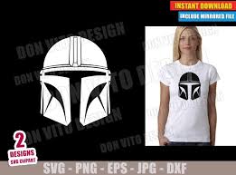 Boba fett jango fett star wars: The Mandalorian Helmet Svg Dxf Png Star Wars Logo Mando Mask Cut
