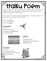 Haiku a short, unrhymed japanese poetic form with three lines of five syllables, seven syllables, and five syllables. Haiku Poetry For Upper Elementary The Teacher Next Door