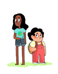 Connie ( half human, half gem) and Steven ( human) swap role au