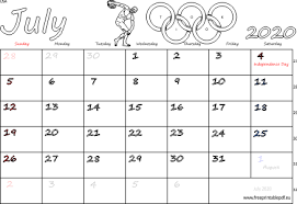 Just like a flag day. July 2020 Usa Calendar Free Printable Pdf