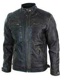 Mens Real Vintage Cafe Racer Distressed Black Hand Made Genuine Leather Jacket In 2021 Leather Jacket Men Black Leather Jacket Men Leather Jacket