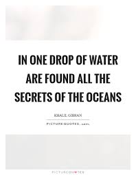 In One Drop Of Water Are Found All The Secrets Of The Oceans Picture Quotes