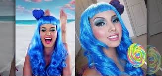 Pull a katy perry look for your costume, and try a long blue wig with bangs to match her iconic blue hair she had. How To Create Katy Perry S Vibrant California Gurls Makeup Look For Halloween Makeup Wonderhowto