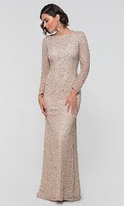 Long Sleeve Adrianna Papell Mob Champagne Dress Long Mothers Dress Mother Wedding Dress Mother Of The Bride Dresses Long
