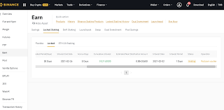 I have 3 coins dash, eos and trx in locked staking. Binance Locked Staking