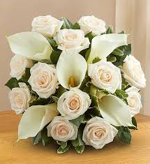 Georges hospital, or a perfect anniversary gift, a freshly cut bunch of flowers make the ideal gift. White Rose Calla Lily Bouquet Sympathy 1800flowers Com