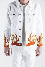 La Flame Jacket White Jackets Distressed Denim Jacket White Denim Jacket
